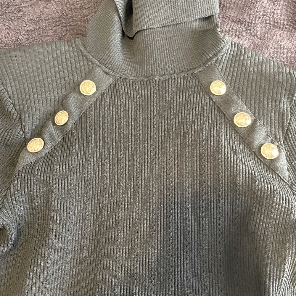 Express black novelty button turtleneck sweater originally $108 size medium